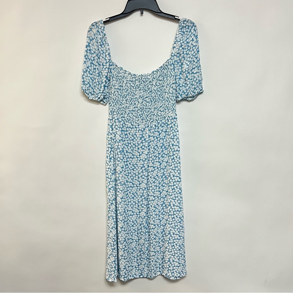 Faithfull The Brand Bella Floral Print Midi Dress Milkmaid Blue White Med $198 - Picture 10 of 12